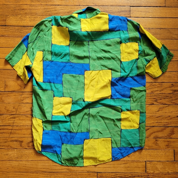 Vtg 80/90s Haupt L Color Block Button Up Collared Shirt - Picture 4 of 4